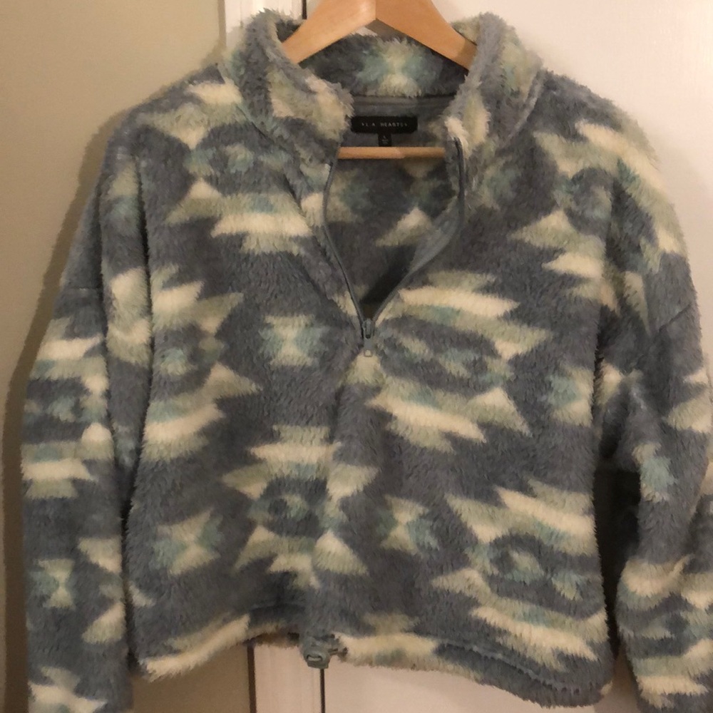 Pacsun LA Hearts Cabin Sherpa Half-Zip Sweatshirt